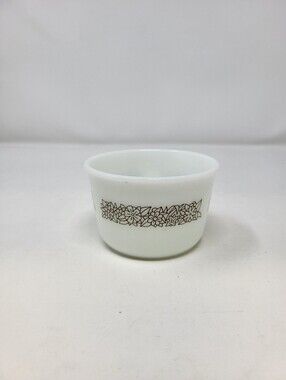 Pyrex Woodland Brown Sugar Bowl Milk Glass Vintage No Lid